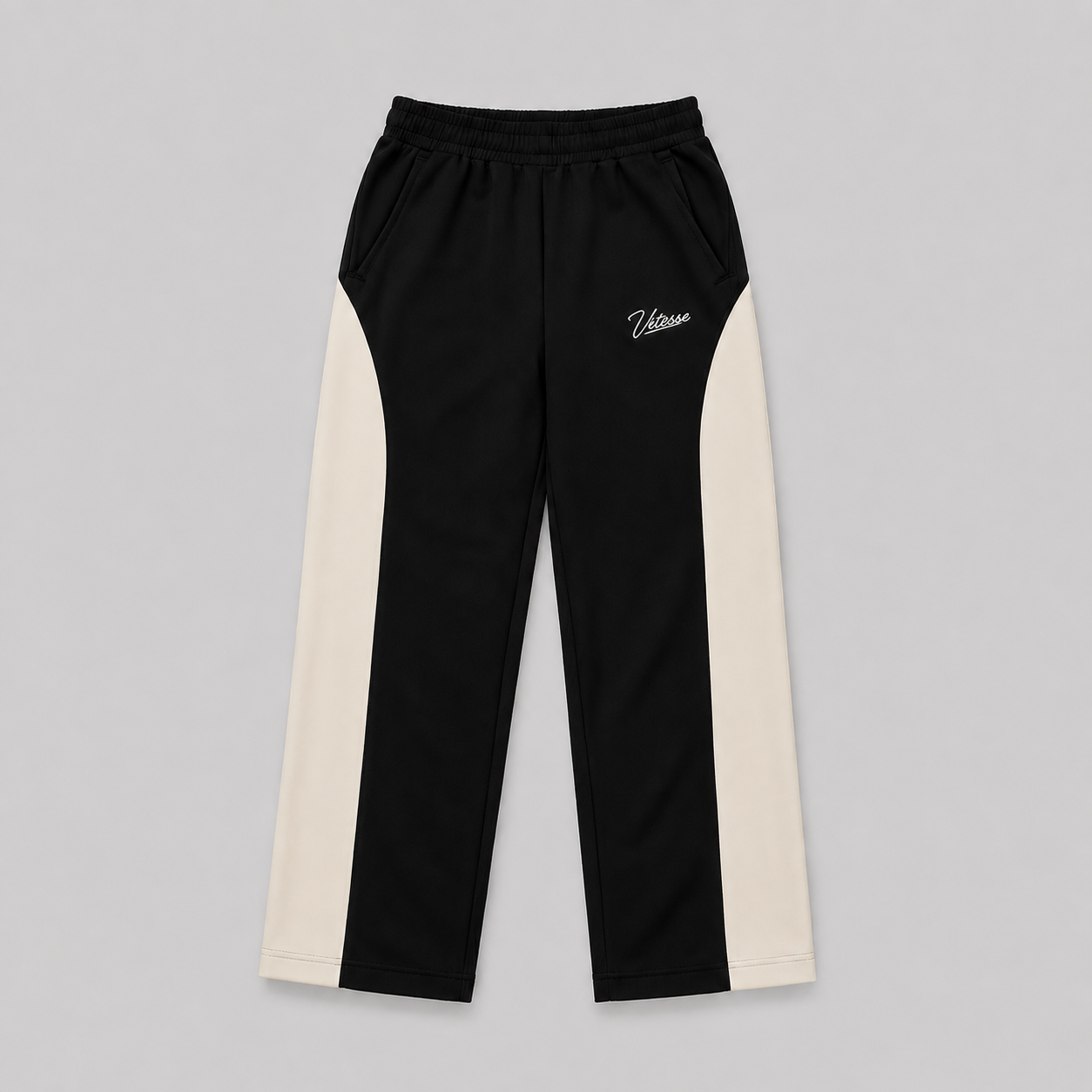 Cotton Fleece Black Baggy Trouser