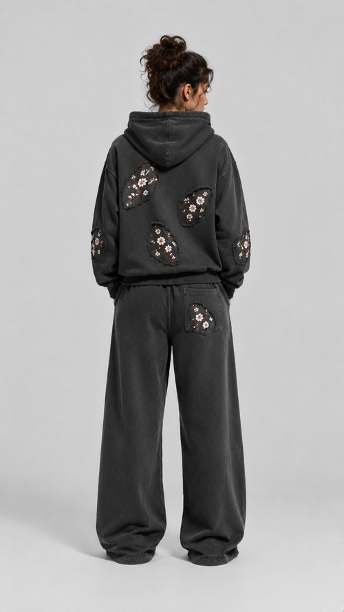 Cherry Blossom Damage Baggy Track Suit