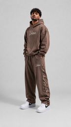 Panelled Seam-Detail Oversized Hoodie