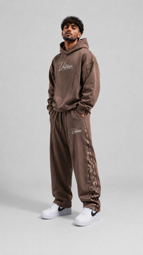 Panelled Seam-Detail Oversized Hoodie